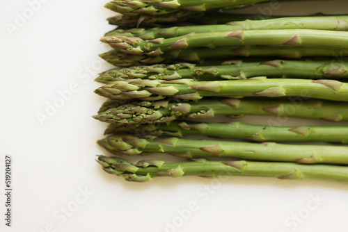 asparagus on white background.fresh asparagus officinalis on white background