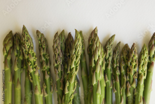 asparagus on white background.fresh asparagus officinalis on white background