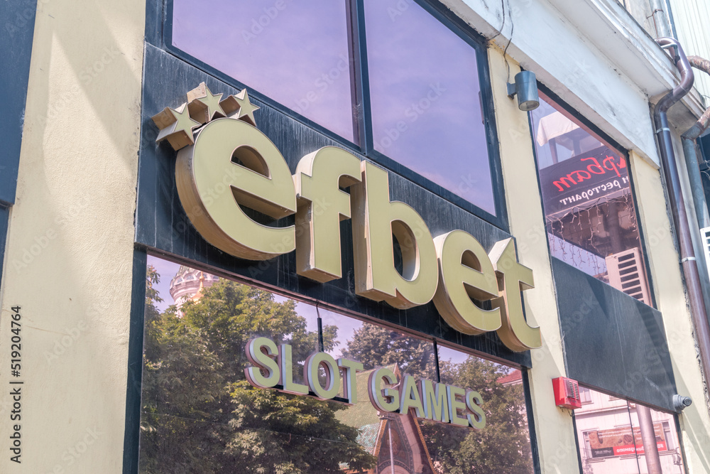 Sofia Bulgaria June 6 2022 Logo And Sign Of Efbet Bookmaker Stock 