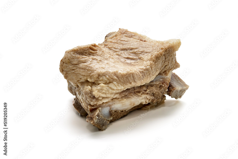 Boiled pork ribs, isolated on white background. Boiled pork ribs, isolated on white background.
