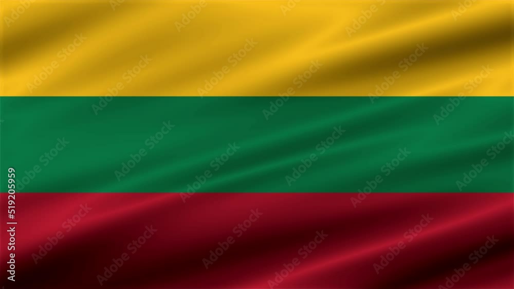 Texture background with a waving flag of Lithuania. Flag video for design and advertising. 3D-Illustration. 3D-rendering Texture background with a waving flag of Lithuania. Flag video for design and advertising. 3D-Illustration. 3D-rendering