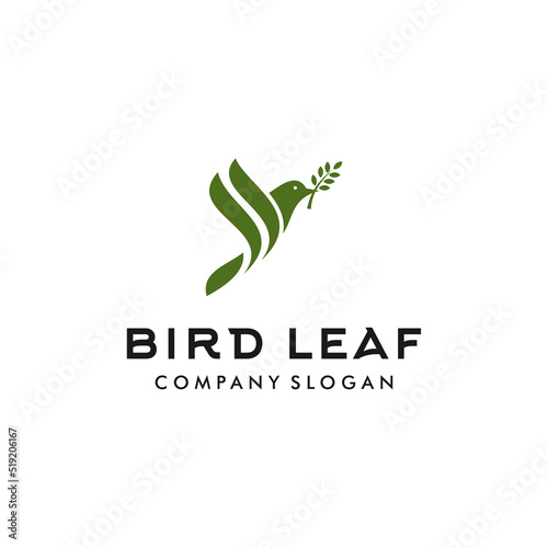 modern bird with green leaf logo - vector illustration, bird and green leaf design on white background, suitable for your design need, logo, illustration, animation, etc.
