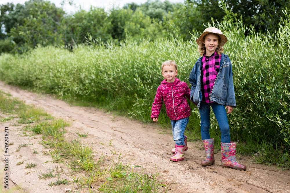 Portrait of two girls outdoors Portrait of two girls outdoors