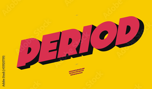 Vector bold font slanted 3d style modern typography for infographics, motion graphics, video, promotion, decoration, logotype, party poster, t shirt, book, animation, banner, game, printing. 10 eps
