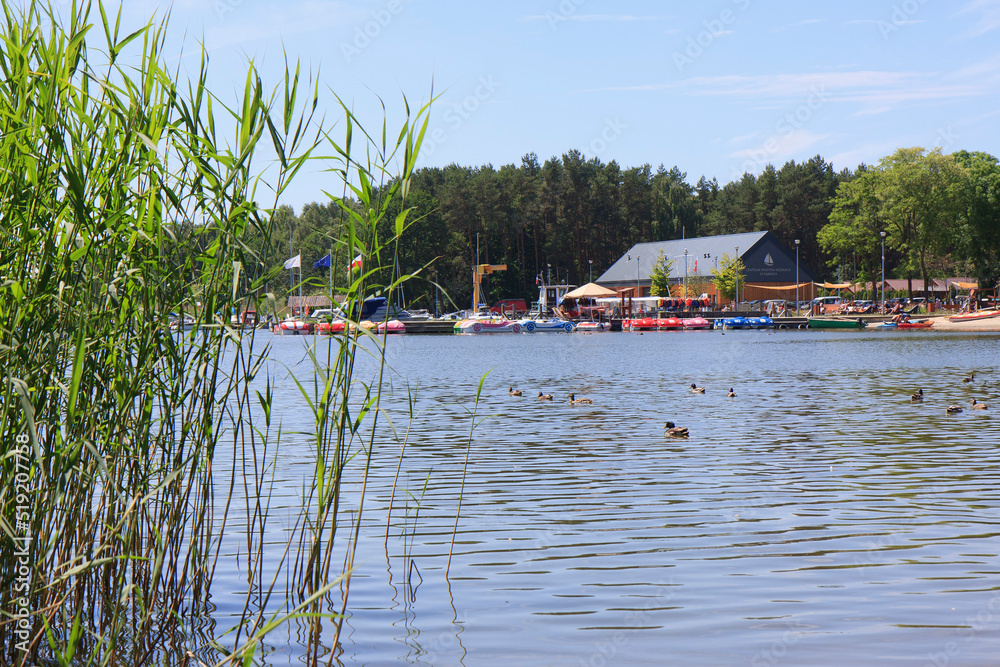 Centrum sportów wodnych w Dąbkach,  Jezioro Bukowo - obrazy, fototapety, plakaty 
