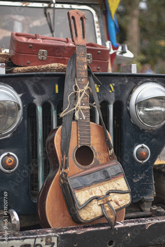 vintage guitar in a old engineer