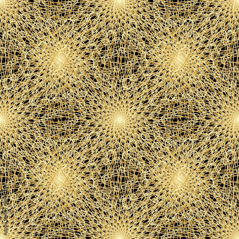 Gold luxury lines seamless pattern on the black background. Vector illustration. Gold luxury lines seamless pattern on the black background. Vector illustration.
