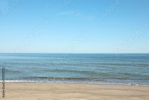 Fototapeta Naklejka Na Ścianę i Meble -  Picturesque view of sandy beach near sea