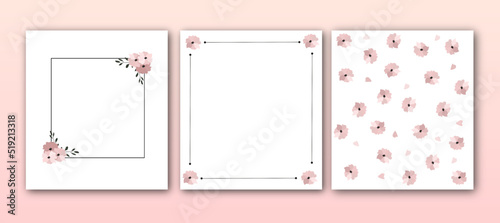 Flowers backgrounds templates set vector illustration.
