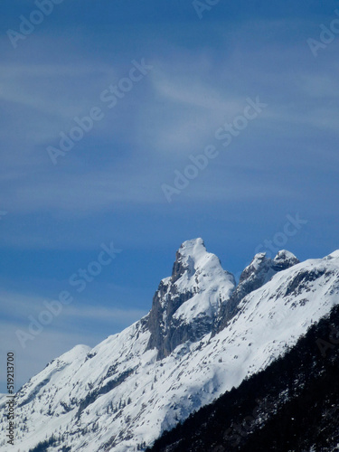 Winter hiking tour to Pleisenspitze mountain, Tyrol, Austria photo