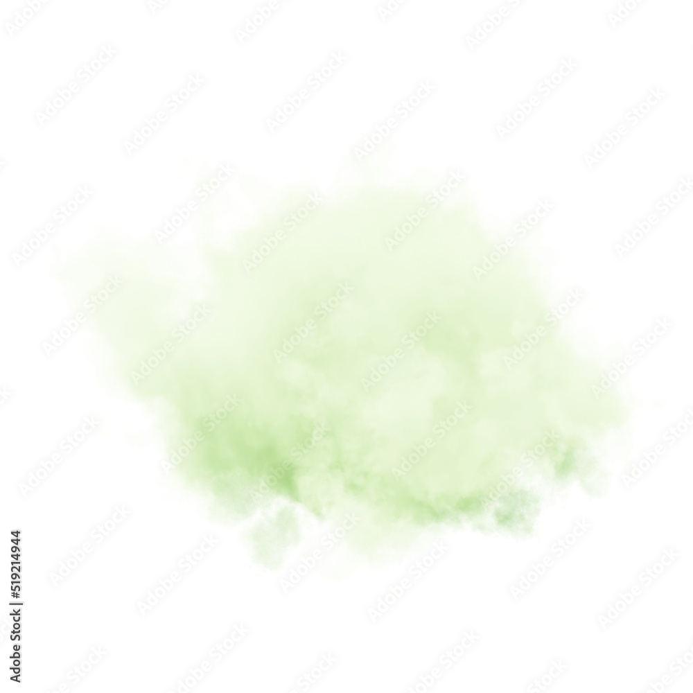 Green cloud on white background. 3d rendering.	
