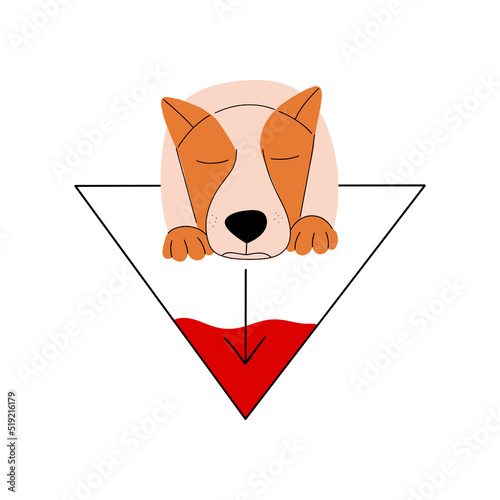 The concept of diabetes in dogs. Anemia in animal. Vector illustration in flat style