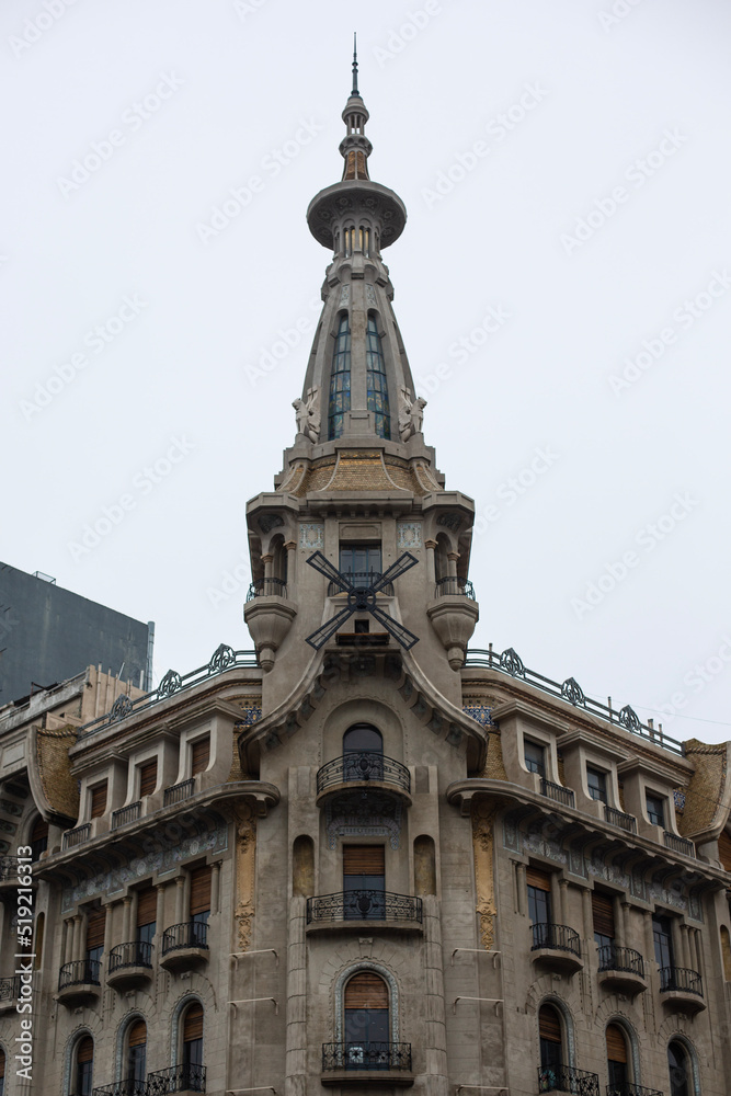 Argentina, Buenos Aires, famous old Confiteria El Molino building on Congreso Square after it's renovation.