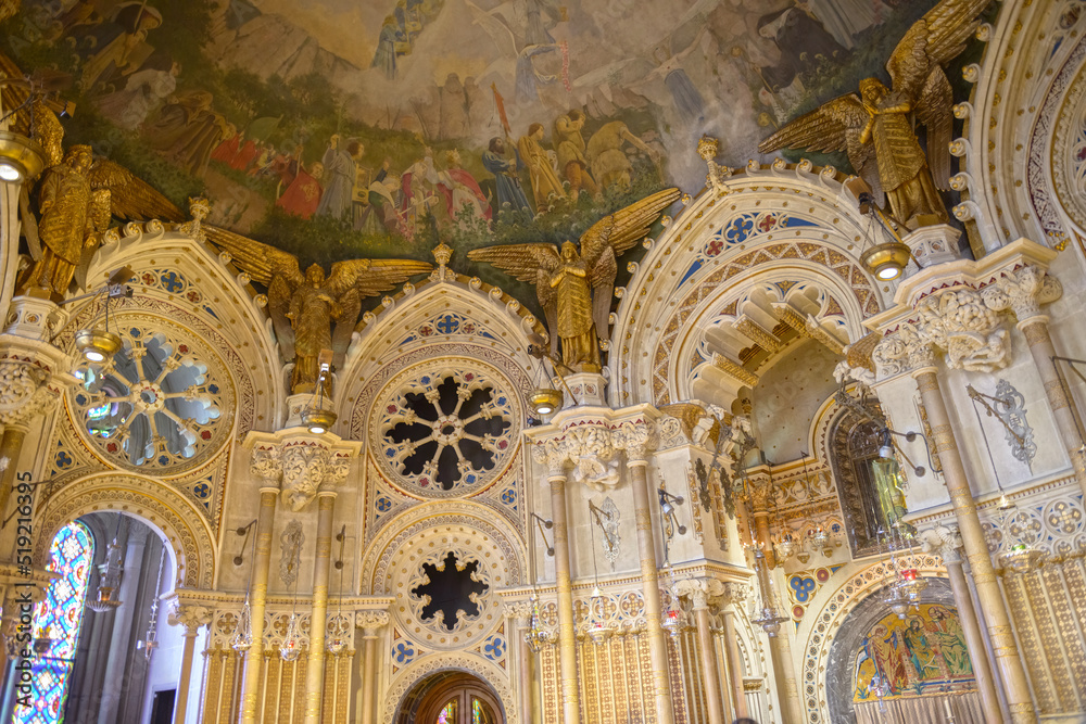 Interior decor of Chapel of the Cambril, Montserrat monastery, Barcelona.