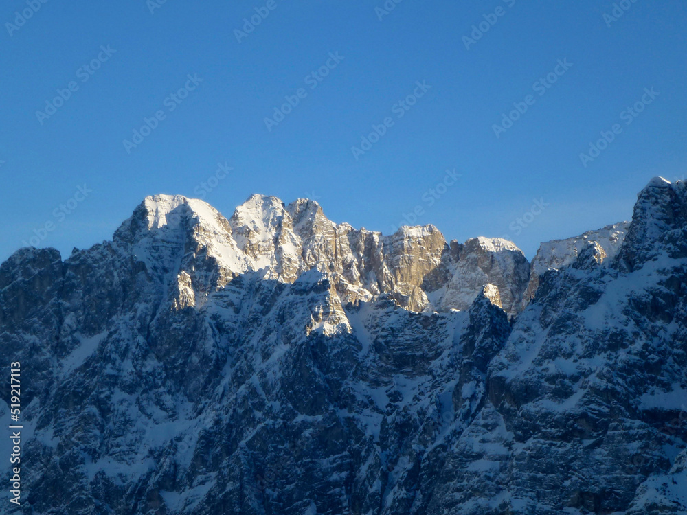 Winter hiking tour to Pleisenspitze mountain, Tyrol, Austria