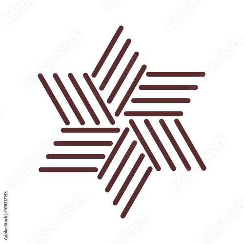 Star of David logo. Geometric emblem of hexagram. Religion Jewish sign. Element for banner design or tattoo. Symbol shield. Vector graphic illustration 
