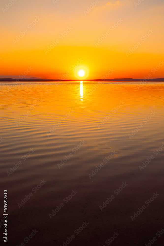Sunset over the lake. Inspirational or quote vertical story background photo