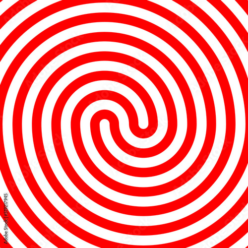 Hypno red swirl spiral. Hypnosis vector circle tunnel element.