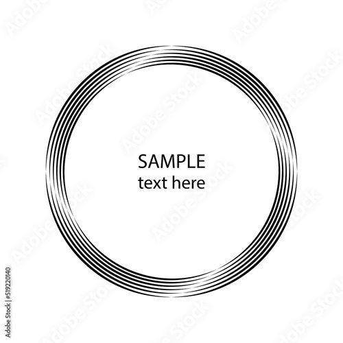 Abstract black lines in circle form. Geometric art. Segmented circle. Arc lines. Trendy design element for frame, round logo, sign, symbol, web, prints, posters, template, pattern, backdrop
