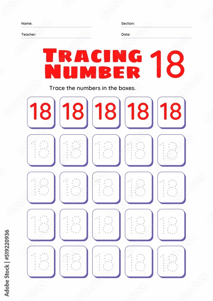 High Resolution full page Kids Counting Practise Study Material, Number Tracing Homework Set for Kindergarten High Resolution full page Kids Counting Practise Study Material, Number Tracing Homework Set for Kindergarten
