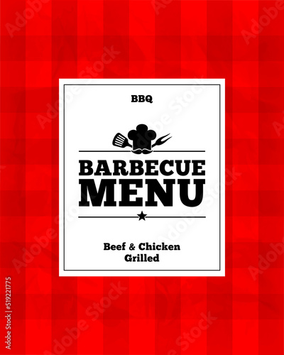 Barbecue menu. Beef and chicken grilled