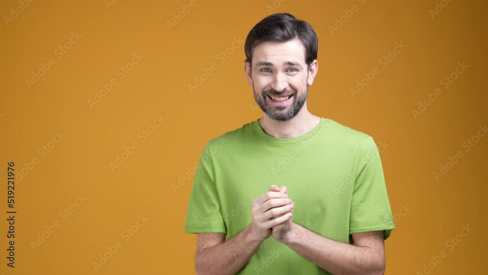 Funky guy pleading dream wish isolated bright color background Funky guy pleading dream wish isolated bright color background
