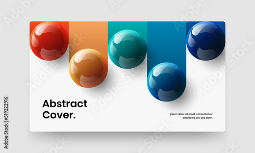 Clean 3D balls web banner illustration. Unique presentation design vector template. © kitka