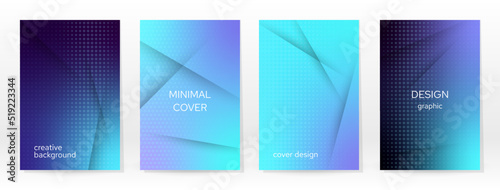 Minimal Poster. Pastel Soft. Blue Gradient Set.