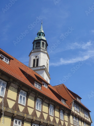 Celle - Altstadthäuser und Stadtkirche St. Marien, Niedersachsen, Deutschland, Europa