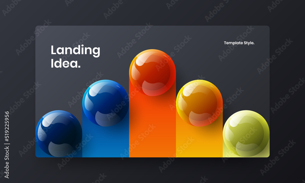 Unique booklet vector design layout. Modern realistic balls company identity template.