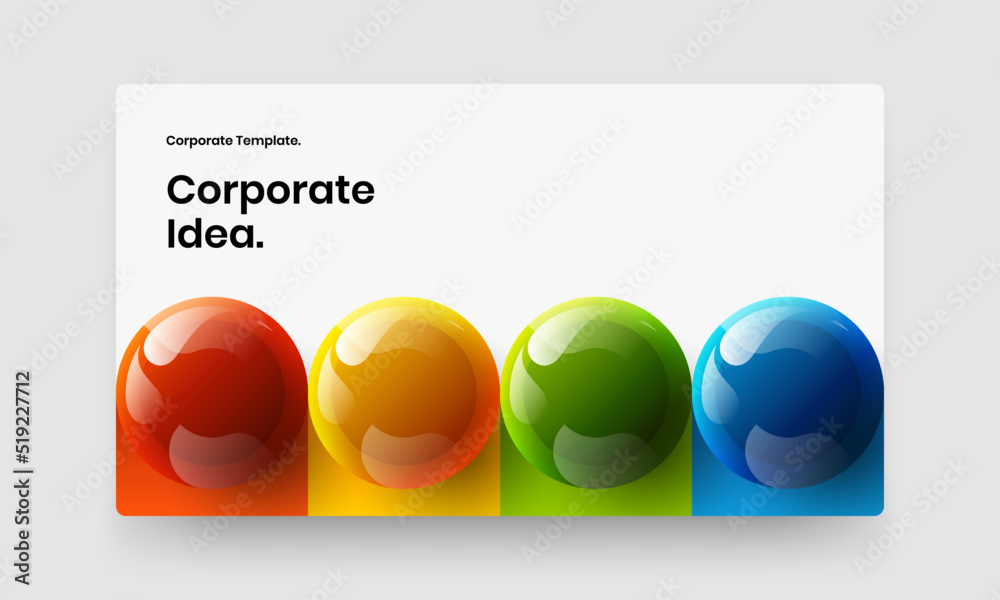Premium 3D balls company cover illustration. Isolated pamphlet design vector template. Premium 3D balls company cover illustration. Isolated pamphlet design vector template.