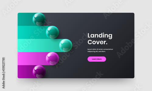 Amazing cover vector design template. Simple 3D balls corporate brochure illustration.
