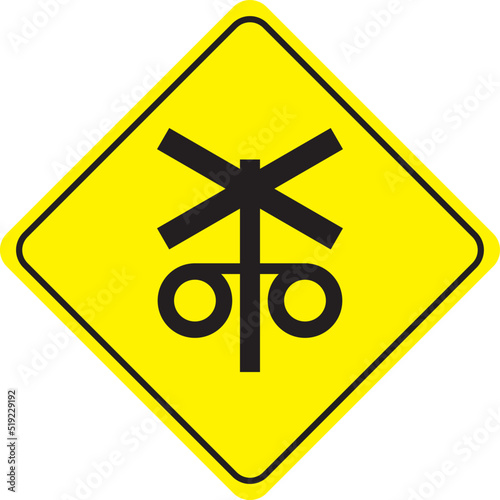 Train or railway or railroad crossing signs found along the road on an Australian outback adventure