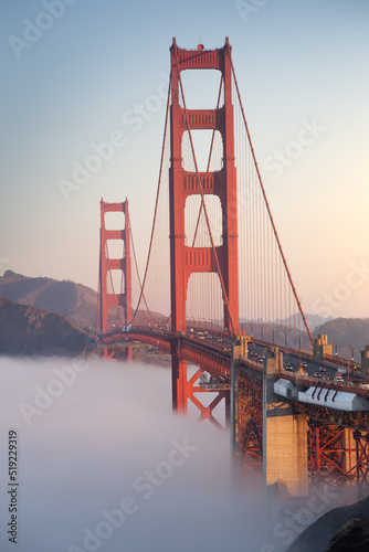 Fog and the Golden Gate Bridge, California, USA