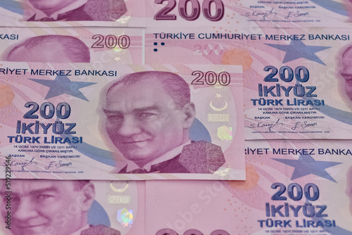 various country banknotes. turkish lira photos
