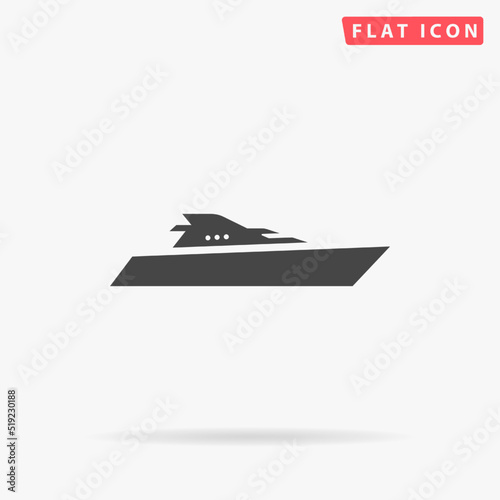 Yacht flat vector icon