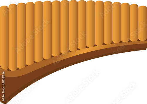 Realistic pan-pipe vector illustration.