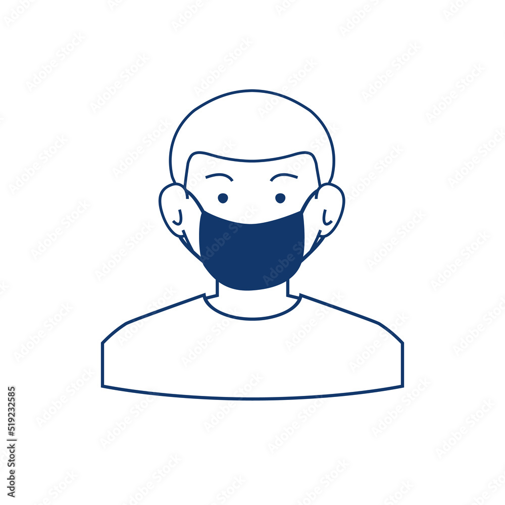 Man in medical face mask icon vector - novel coronavirus 2019-nCoV. Concept of coronavirus quarantine. Virus Infection. Medical poster for virus infections prevention methods and symptoms. 10 eps