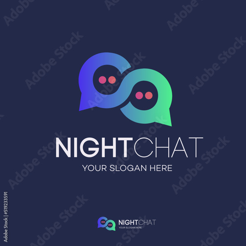 Vector chat logo gradient style isolated on background for social media, communication, chat bot, chatting technology, support, connection, consulting agency, business, teamwork, forum, app. 10 eps