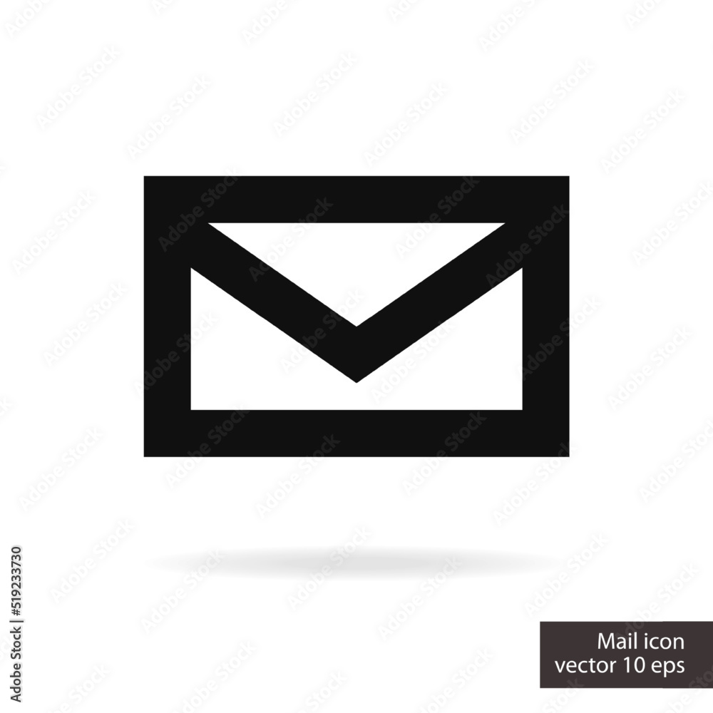 Closed mail vector icon isolated on white background for internet message icon, newsletter, spam, mail box, contact sign. Envelope mark. 10 eps Closed mail vector icon isolated on white background for internet message icon, newsletter, spam, mail box, contact sign. Envelope mark. 10 eps