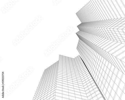 Architectural drawing vector illustration on white background