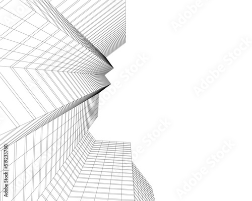 Architectural drawing vector illustration on white background