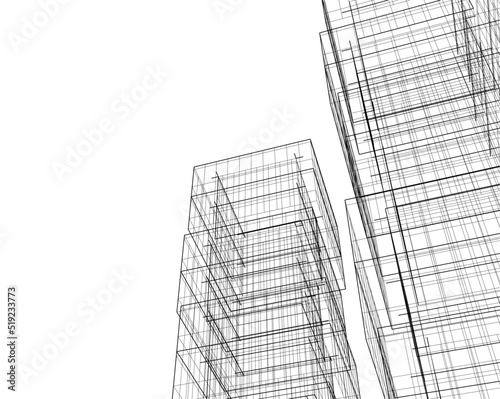 Architectural drawing vector illustration on white background