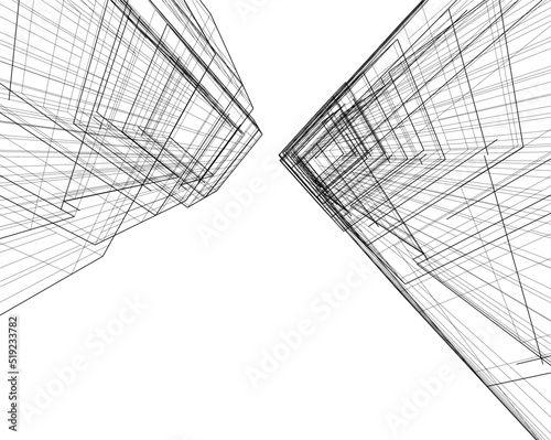 Architectural drawing vector illustration on white background