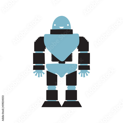 Vector robot cartoon style isolated on white background for support service bot, chatbot, intelligent assistant. 10 eps