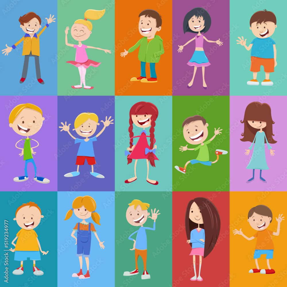 pattern or background design with comic children characters pattern or background design with comic children characters