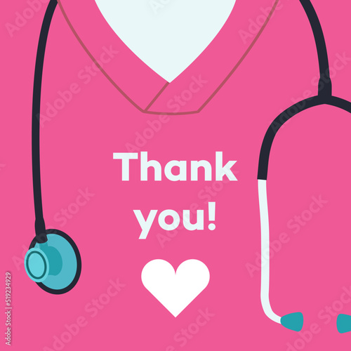 Thank you doctors and nurses - concept illustration. Medical staff, disinfectors, immunologists, virologists, epidemiologists. Doctor is a hero. Novel coronavirus 2019-nCoV. Virus Infection