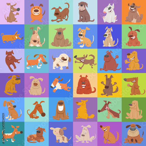 background or pattern design with happy dog characters