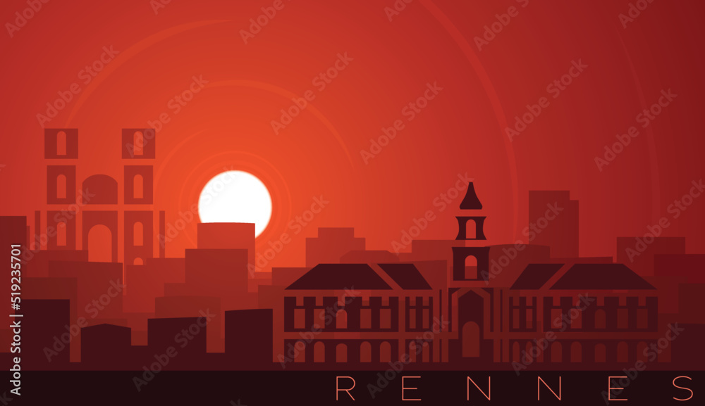 Rennes Low Sun Skyline Scene