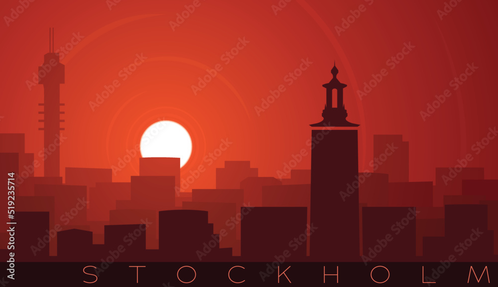 Stockholm Low Sun Skyline Scene